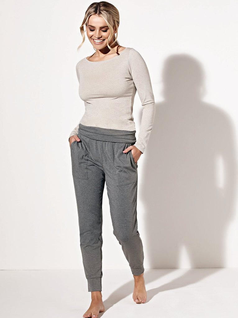 Organic Cotton Stretch Fold-Waist Joggers