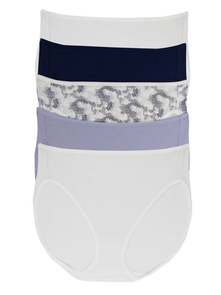 Cotton Modal Full Coverage Hi-Cut 5-Pack in Blue Waters.