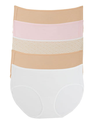 Cotton Modal Full Coverage Hi-Cut 5-Pack in Soft Hues