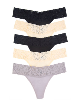 Lace Top Thong 5-Pack