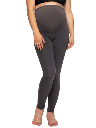 Velvety Soft Maternity Leggings 2-Pack in Navy Charcoal.