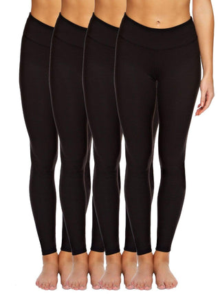 Sueded Athletic Leggings 4-Pack in Black.