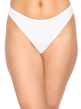 Blissful Signature Stretch Thong in White.