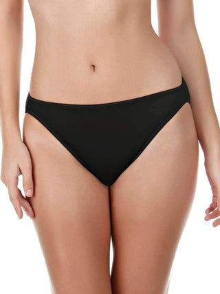 Felina So Smooth Modal Hi Cut Panty color-black