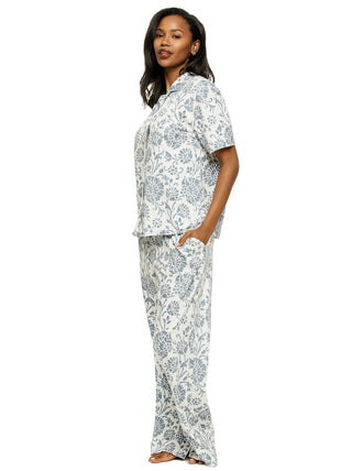 Josephine Collared Shirt and Pant Pajama Set