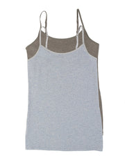 トップス litmus HP fluctuate chain cami grey Organic Cotton Camisole 2-Pack | Plant-Based Dyes | Felina