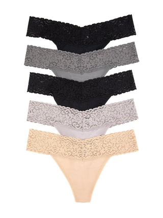 Lace Top Thong 5-Pack