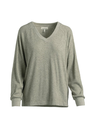 Single Stitch Classic Ribbed V-Neck Sweater