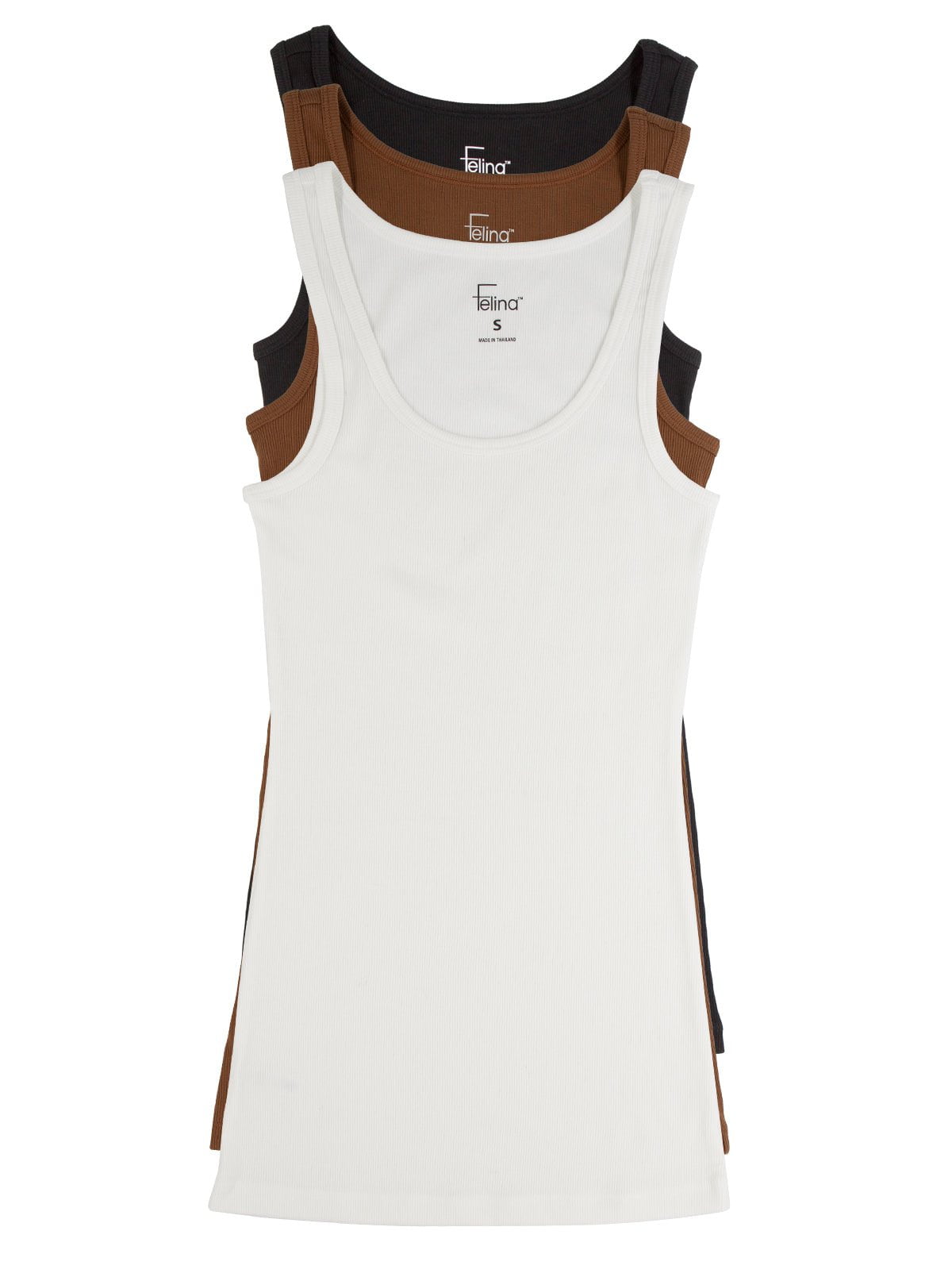 Women's Cotton Ribbed Tank Top 3-Pack
