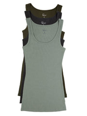 Felina Women's Tank Tops 3-Pack - Seamless Cotton Modal Layering Tops