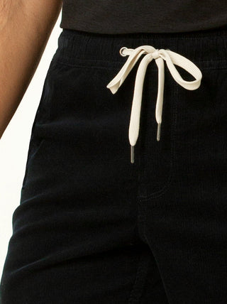 Single Stitch Drawstring Corduroy Shorts