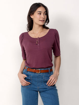 Single Stitch Ultra Soft Scoop Neck Henley