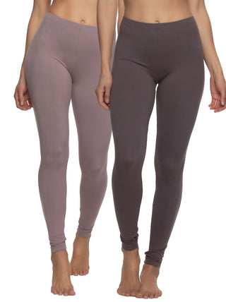 Felina Velvety Super Soft Lightweight Leggings 2-Pack - For Women - Yoga Pants, Workout Clothes