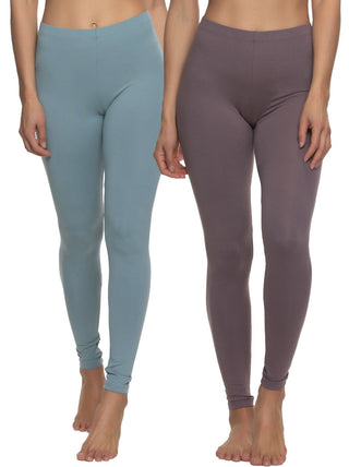 Felina Velvety Super Soft Lightweight Leggings 2-Pack - For Women - Yoga Pants, Workout Clothes