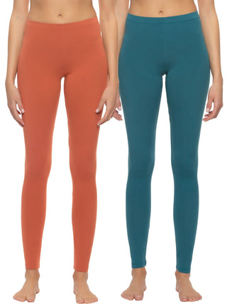 Felina Velvety Super Soft Lightweight Leggings 2-Pack - For Women - Yoga Pants, Workout Clothes