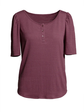 Single Stitch Ultra Soft Scoop Neck Henley