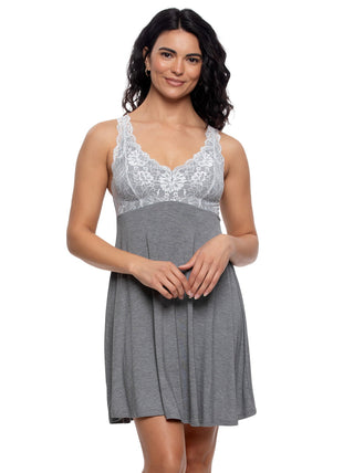 Silky Soft Chemise w/ Lace by Unique Moments®