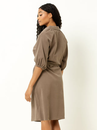 Single Stitch Corduroy Midi Shirtdress