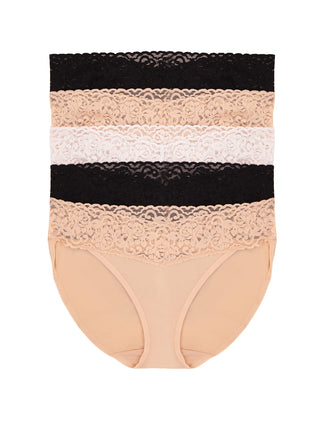 Lace Top Bikini Underwear 5-Pack