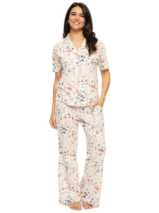 Josephine Collared Shirt and Pant Pajama Set