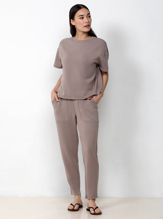 Single Stitch Scuba Soft Crewneck Top And Jogger Set