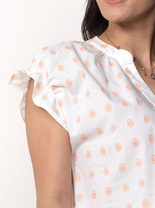 Single Stitch Cotton Peasant Blouse