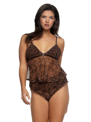 Jezebel by Felina Veil Luxe Ruffle Cami and Rumba Panty 2-Piece Set