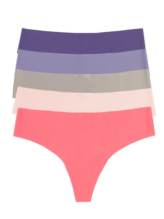 No Show Elastic Free Thong 5-Pack