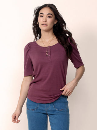 Single Stitch Ultra Soft Scoop Neck Henley