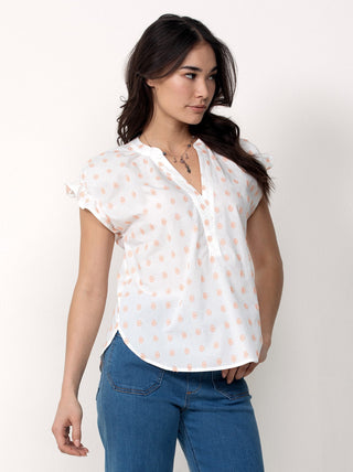 Single Stitch Cotton Peasant Blouse