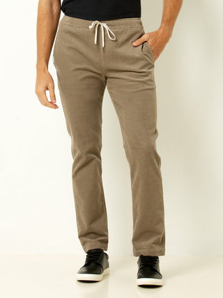 Single Stitch Drawstring Corduroy Pants