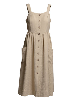 Button Front Midi Dress