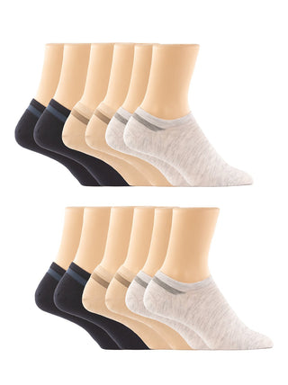 Super No-Show Socks W/ Heel Grip 6-Pack