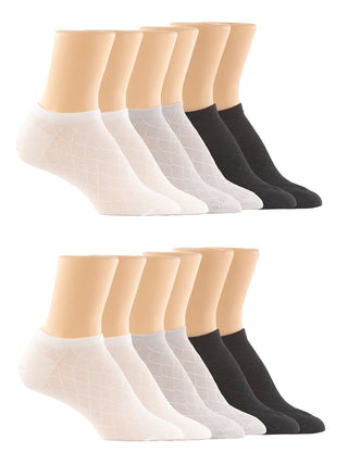 Texture Mesh No-Show Socks 6-Pack