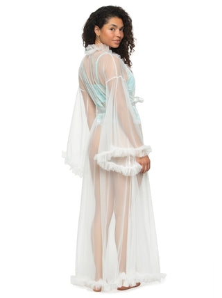 Veil Tulle Ruffle Peignoir Robe
