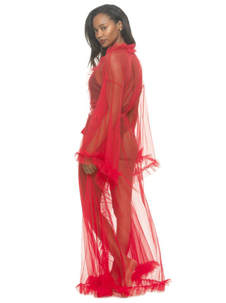 Jezebel by Veil Tulle Ruffle Peignoir Robe