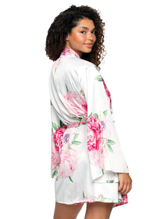 Adrienne Printed Satin Kimono