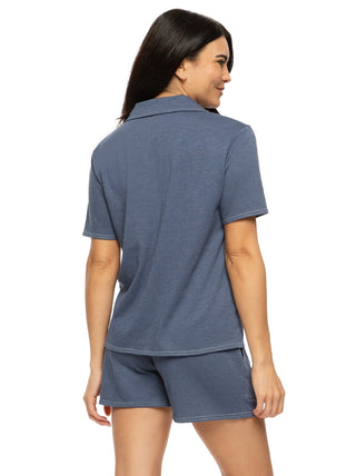 Josephine Collared Shirt and Short Pajama Set