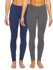 Felina Women's 2-Pack Velvety Soft Leggings – Lightweight, Mid Rise, Black, Large - View #10