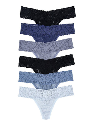 Signature Stretch Lace Low Rise Thong 6-Pack