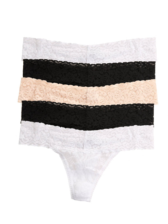 Signature Stretchy Lace Low Rise Thong 5-Pack