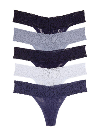 Signature Stretch Lace Low Rise Thong 5-Pack