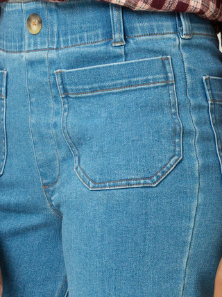 Single Stitch High Waist Crop Jean