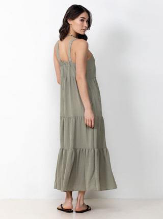 Single Stitch Tiered Maxi Dress