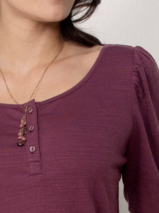 Single Stitch Ultra Soft Scoop Neck Henley