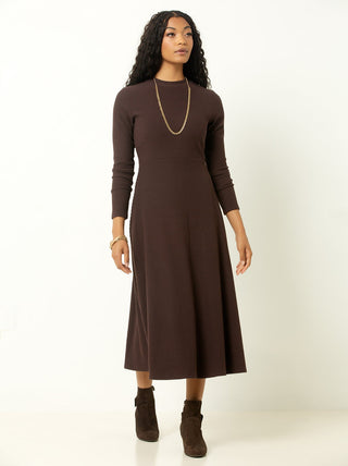 Single Stitch Ribbed Midi Dress