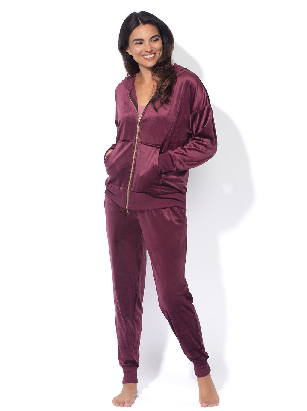 Luxe Velour Zip Hoodie and Jogger Set | Felina