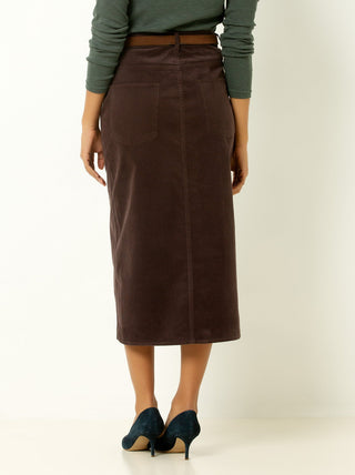 Single Stitch Corduroy Midi Skirt