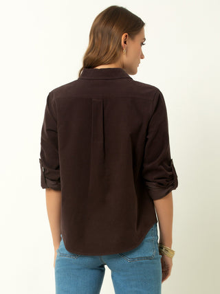 Single Stitch Corduroy Button-Up Shirt