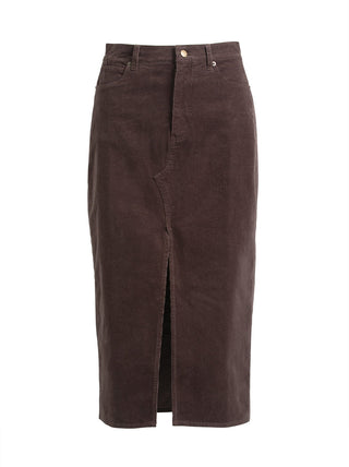 Single Stitch Corduroy Midi Skirt